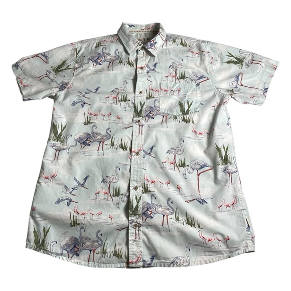 VSTR Premium Flamingo Short Sleeve Button Down, M - Picture 3 of 7